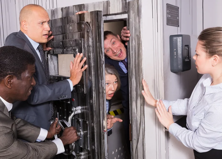 People enjoying an escape room game