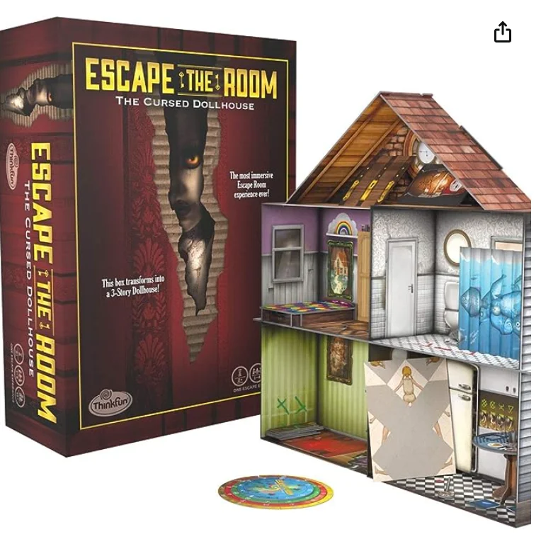 A screenshot of the escape room in a box cursed dollhouse