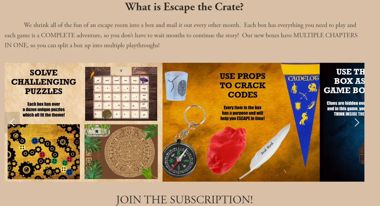 Screenshot of escape the crate game