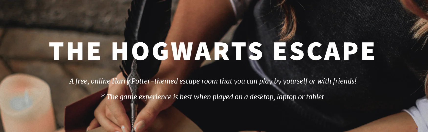 Hogwarts escape room puzzles online home page