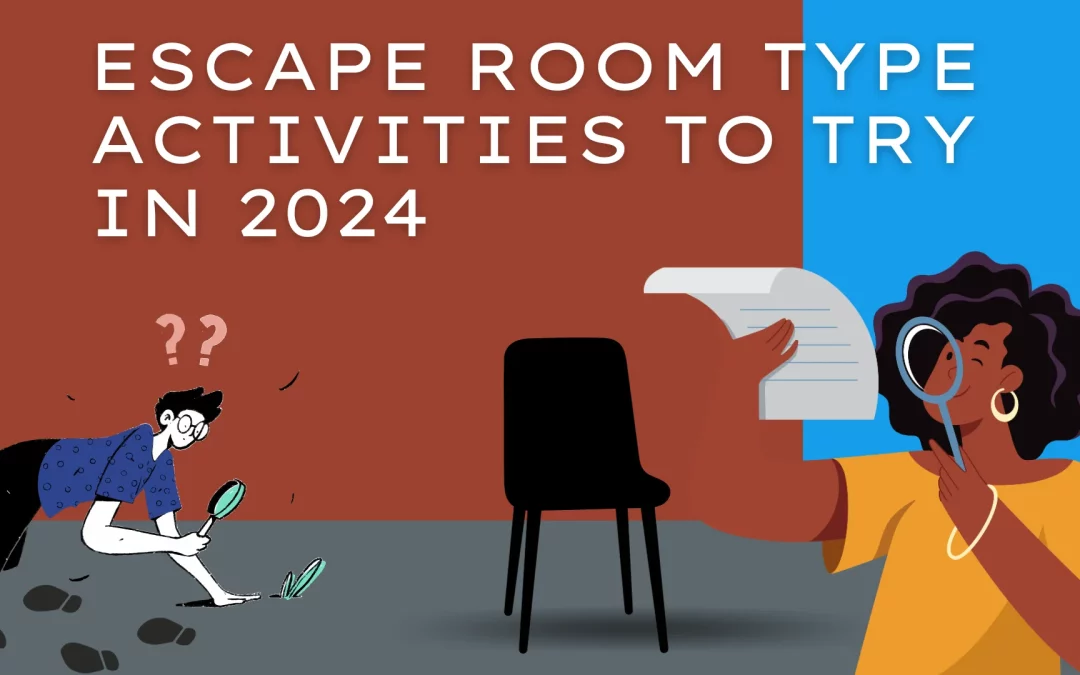 A banner representing the top escape room type activities