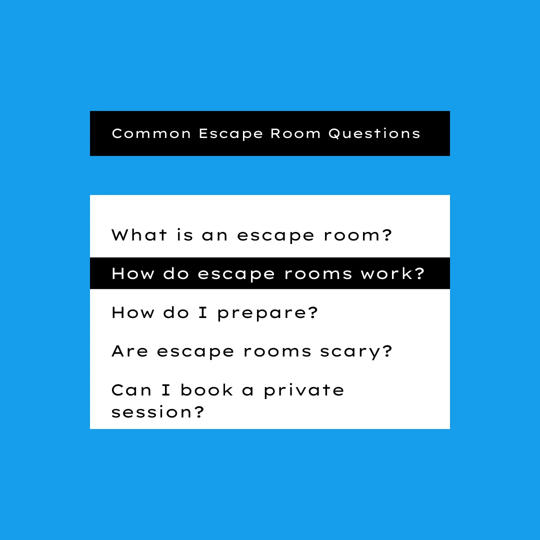 A list of the most common escape room questions